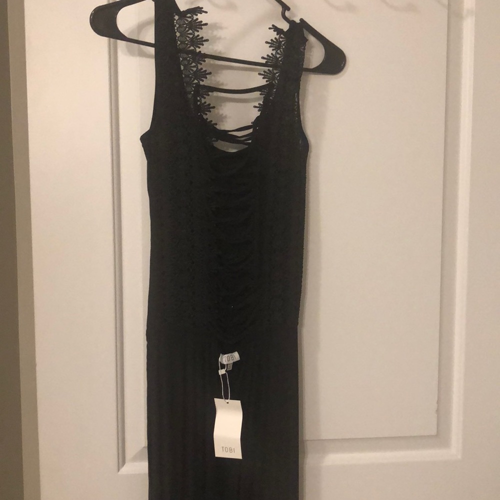 Omg black lace up dress